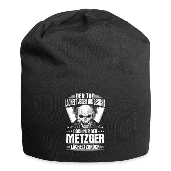 Metzger Metzgerei Fleischer Fleischerei Geschenk - Jersey-Beanie - Schwarz - Vorne