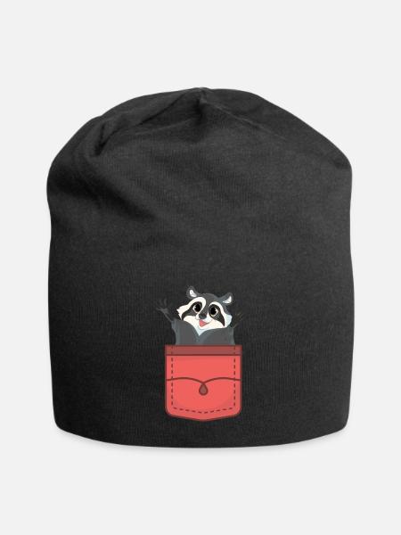 Waschbären Geschenk Waschbär - Jersey-Beanie - Schwarz