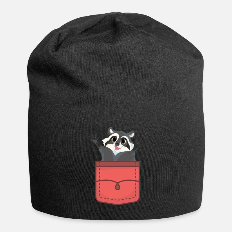 Waschbären Geschenk Waschbär - Jersey-Beanie - Schwarz