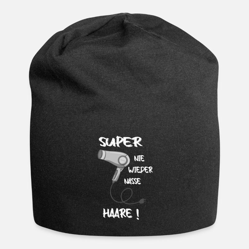 Fön Cartoon Text - Jersey-Beanie - Schwarz