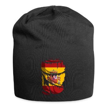 Flagge Spaniens mit dem Schild, zerbrochener Stoffeffekt - Jersey-Beanie - Schwarz - Vorne