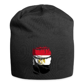 Drapeau de l’Égypte, chemise à effet brisé - Bonnet en jersey - noir - Devant