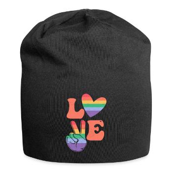 Gay Lesbian Rainbow T-Shirt Gift Idea - Jersey Beanie - black - Front