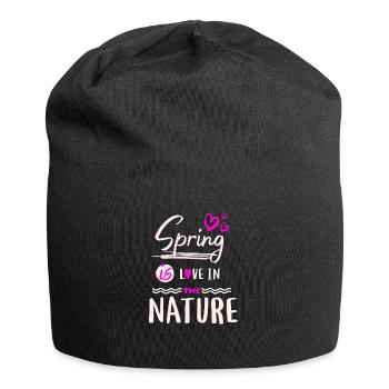 Le printemps, c’est l’amour dans la nature - Bonnet en jersey - noir - Devant