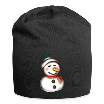Colorful snowman in the blaze of lights - Jersey Beanie - black - Front