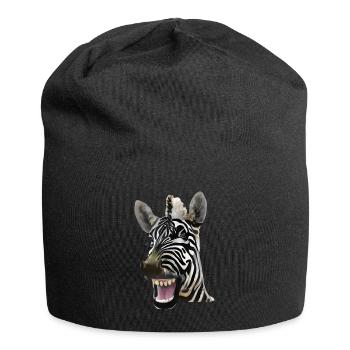 Broadly grinning zebra - Jersey Beanie - black - Front