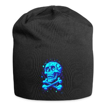 Graffiti Pirate Skull Blue - Jersey Beanie - black - Front