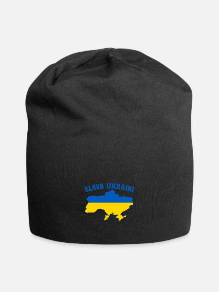 Ukraine Slava Ukraine Flagge - Jersey-Beanie - Schwarz
