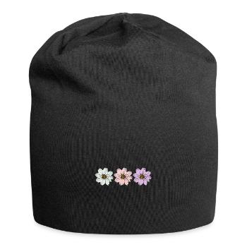 Blume pastell Blume Blumen pastell Blumen flieder - Jersey-Beanie - Schwarz - Vorne