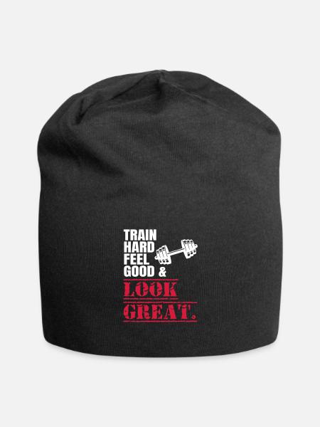 Dumbbell Bodybuilding Fitness Weights Sport Muscle - Jersey Beanie - black