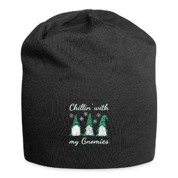 Chillin avec mes gnomies - Gnomes de Noël - Bonnet en jersey - noir - Devant