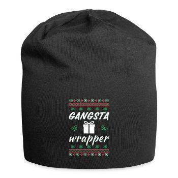 Gangsta Wrapper Lustige Weihnachten - Jersey-Beanie - Schwarz - Vorne