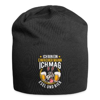 Esel und Bier Spruch Bauernhof - Jersey-Beanie - Schwarz - Vorne