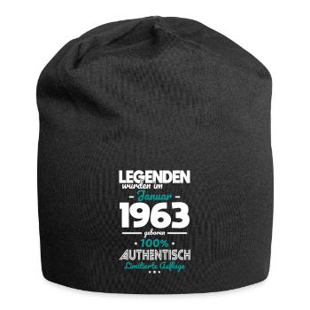 60. Geburtstag - Legenden wurden im Januar 1963 - Jersey-Beanie - Schwarz - Vorne