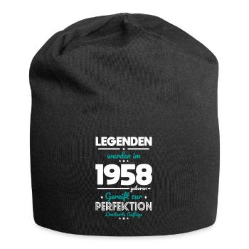 65. Geburtstag - Legenden wurden im 1958 - Jersey-Beanie - Schwarz - Vorne