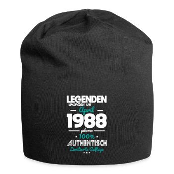 35. Geburtstag - Legenden wurden im April 1988 - Jersey-Beanie - Schwarz - Vorne