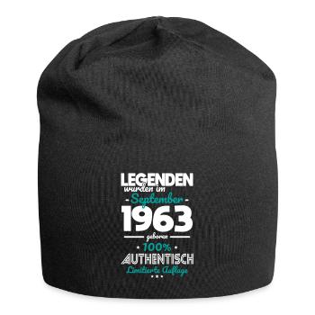 60. Geburtstag - Legenden wurden im September 1963 - Jersey-Beanie - Schwarz - Vorne