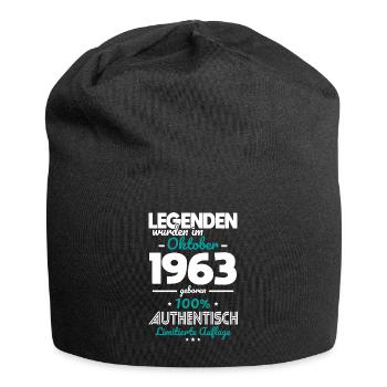 60. Geburtstag - Legenden wurden im Oktober 1963 - Jersey-Beanie - Schwarz - Vorne
