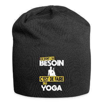 Ce dont j'ai besoin c'est de faire du Yoga - Bonnet en jersey - noir - Devant