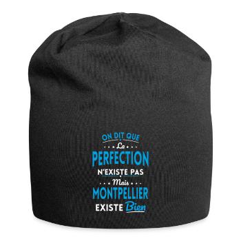 Perfection n'existe pas Montpellier existe bien - Bonnet en jersey - noir - Devant