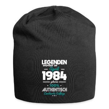 40th Birthday - Legends were created in April 1984 - Jersey Beanie - black - Front