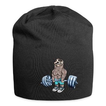 Faultier Training Gewicht Sommer Strand Geschenk - Jersey-Beanie - Schwarz - Vorne