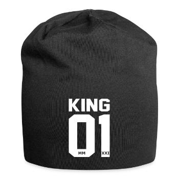 King Queen King Couple Sweat à capuche - Bonnet en jersey - noir - Devant
