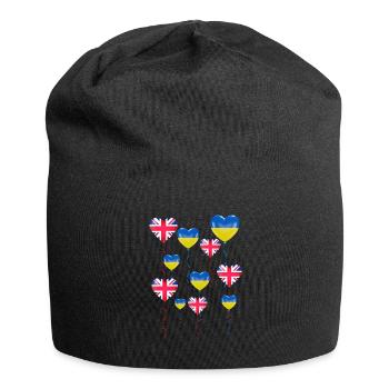Solidarité et cœur de la Grande-Bretagne pour l’Ukraine - Bonnet en jersey - noir - Devant