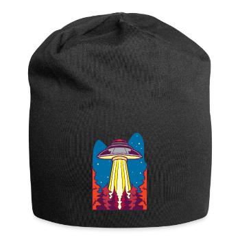 Alien | UFO | Raumschiff | UAP | außerirdische - Jersey-Beanie - Schwarz - Vorne