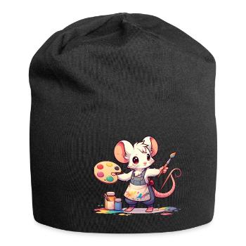 Cute Mouse Artist - Jersey Beanie - black - Front