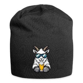 Chèvre de montagne Après-ski Bière Chèvre Bande dessinée - Bonnet en jersey - noir - Devant