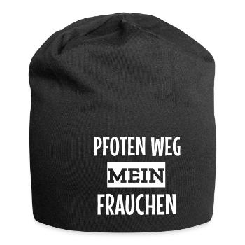 Hundemama Hunde Frauchen lustige Sprüche Hunde - Jersey-Beanie - Schwarz - Vorne