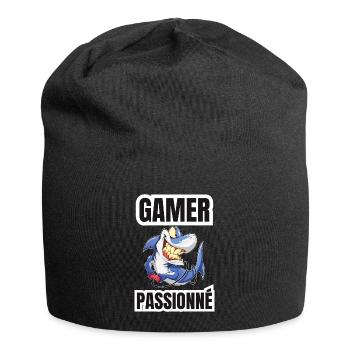 gamer passionné - Bonnet en jersey - noir - Devant