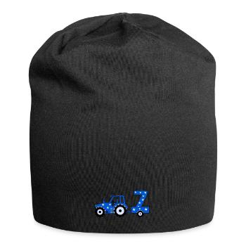 7th Birthday Tractor - Jersey Beanie - black - Front
