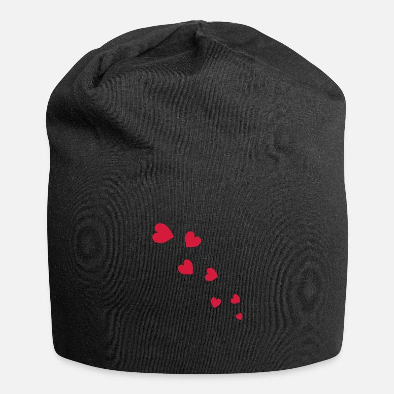 multi_coeur - Jersey Beanie - black