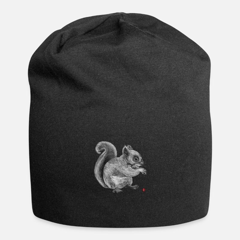 Eichhörnchen - Jersey-Beanie - Schwarz