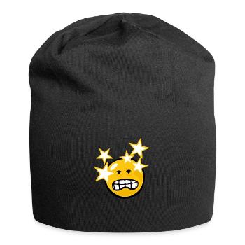 Smiley Hangover - Jersey-Beanie - Schwarz - Vorne