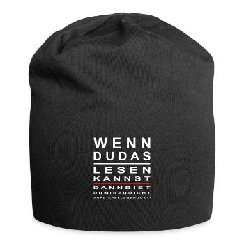 Sehtest - Auf die Pelle gerückt - Version 2 - Jersey-Beanie - Schwarz - Vorne
