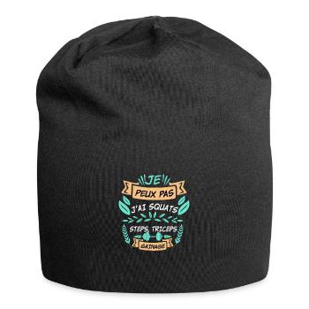 je ne peux pas j'ai squats - Bonnet en jersey - noir - Devant