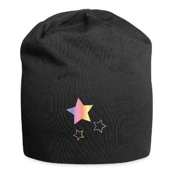 Arc-en-ciel Étoiles - Bonnet en jersey - noir - Devant