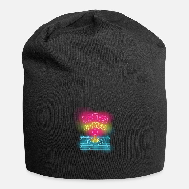 Retro Gamer neon bunt Joystick Design - Jersey-Beanie - Schwarz