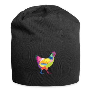 Colorful chicken rainbow hen - Jersey Beanie - black - Front
