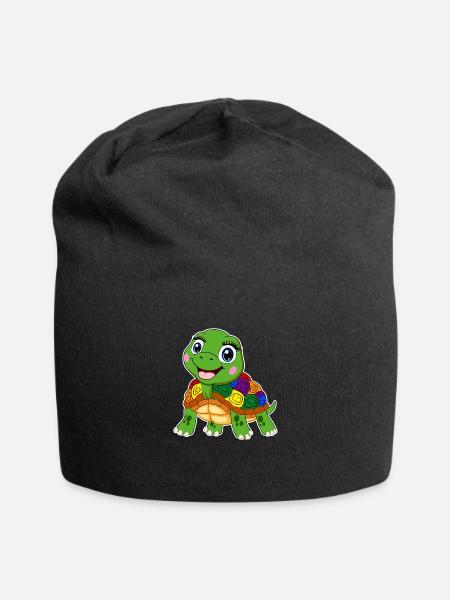 regenbogen schildkröte lgbt wasserschildkröte tier - Jersey-Beanie - Schwarz
