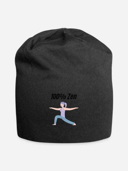 Yoga Spruch lustig Zen 100 Prozent Entspannung Zen - Jersey-Beanie - Schwarz