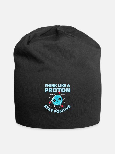Think Like A Proton Drôle Chimiste Geek Sort - Bonnet en jersey - noir