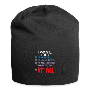 JE VEUX TOUT - Bonnet en jersey - noir - Devant
