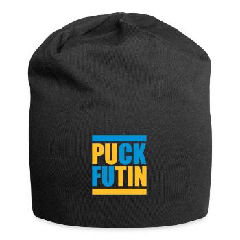 puck futin logo design - Jersey Beanie - black - Front