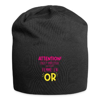 Objet precieux femme en or cadeau - Bonnet en jersey - noir - Devant