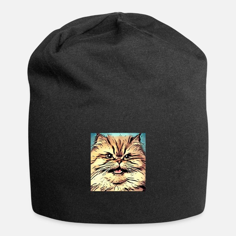 Chat persan Negan dans le style comique - Bonnet en jersey - noir