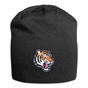 Tete de tigre rugissant - Bonnet en jersey - noir - Devant